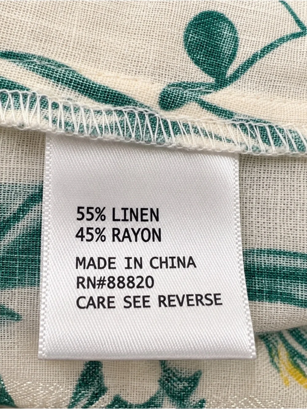 Laura Ashley 2X Linen Rayon Blend Botanical Floral Tunic Blouse 3/4 Sleeve